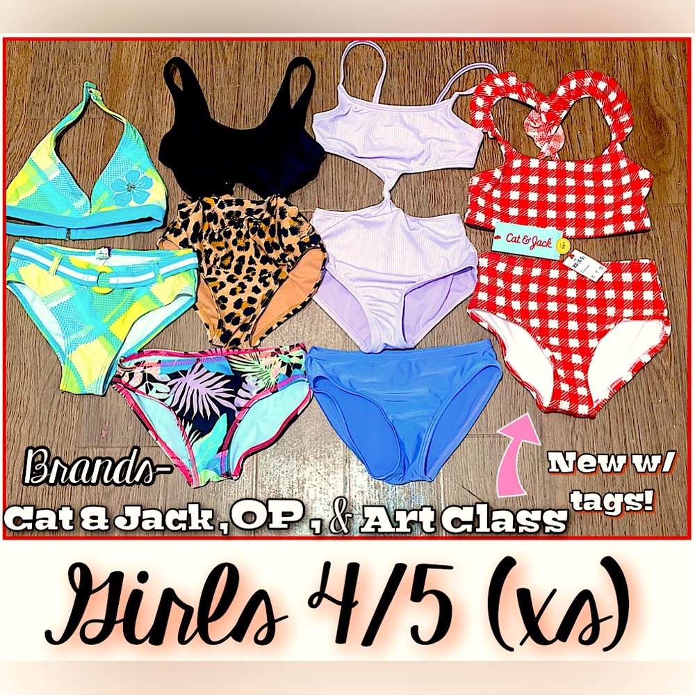 Girl’s 4/5 (xs) swimwear lot! 
EIGHT pieces total !